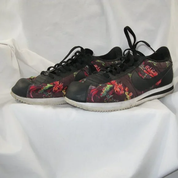 Nike Cortez Retro Sneakers - Leather and Nylon Floral - Men's Size 13 - Picture 3 of 6